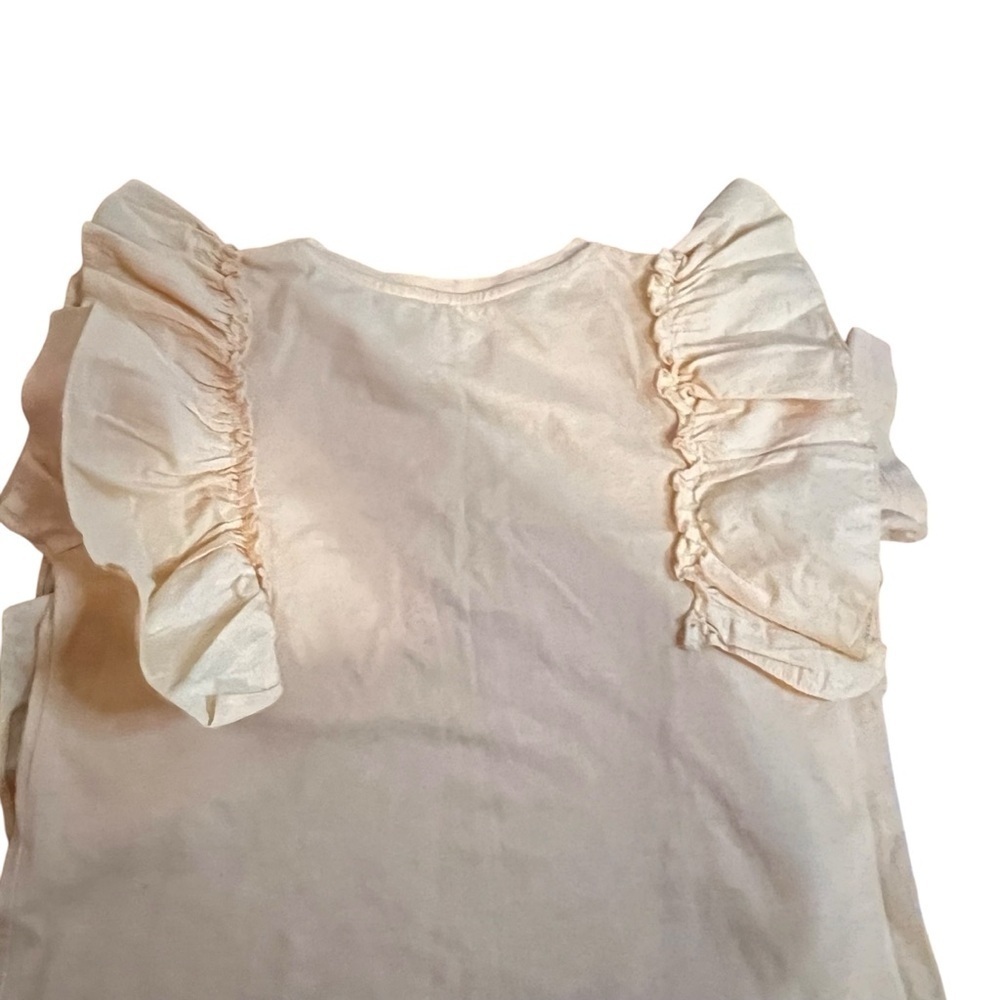 H&M|Kids Girls Ruffle Short Sleeve Tee- Light Orange Size 8 years - Picture 4 of 8